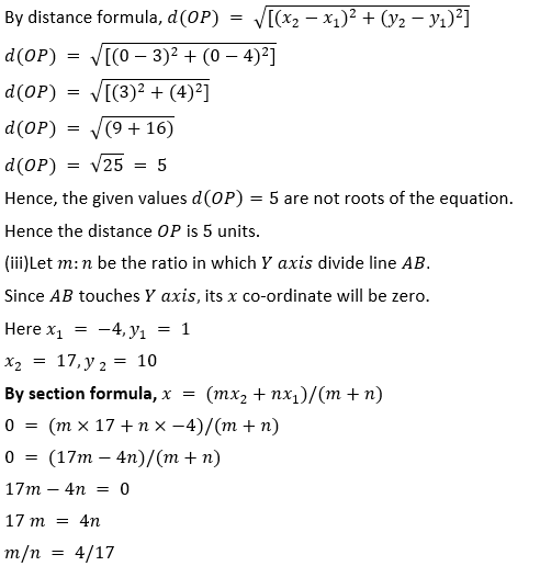 ML Aggarwal Solutions Class 10 Maths Chapter 11 Section Formula